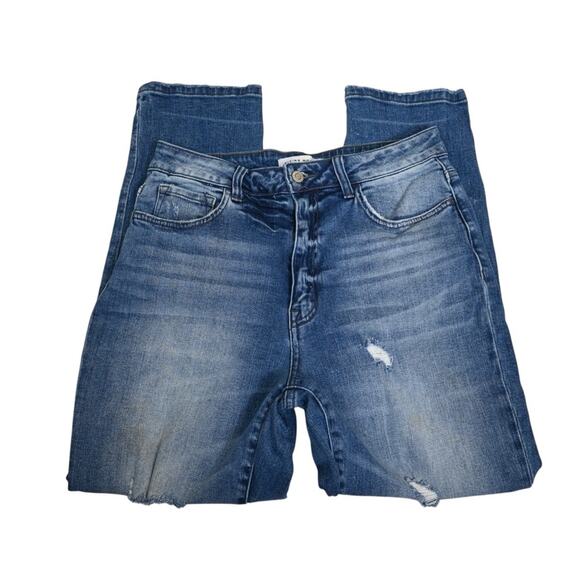 Flying Monkey Womens 28 High Rise Distressed Ankle Jean - Picture 4 of 11